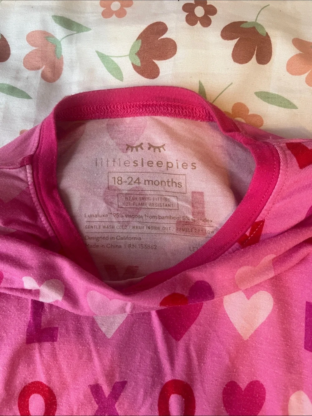 Little Sleepies Pink Heart XOXO Long-Sleeve Pajama Set